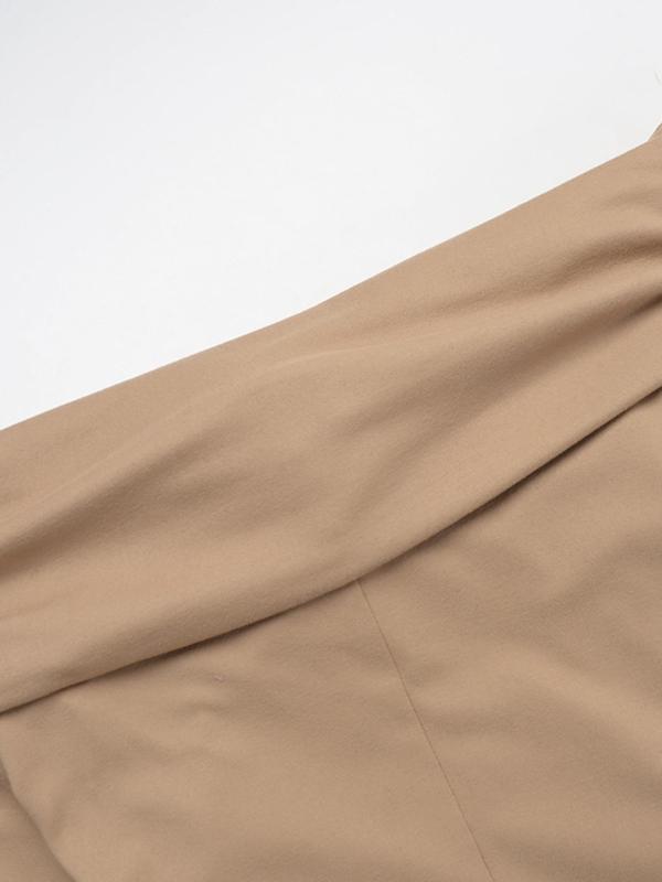 Women's Plain Twist Off Shoulder Bodycon Dress, Casual Long Sleeve Ruched Maxi Dress for Party Club Dating Wear, Women's Clothing for Fall & Winter