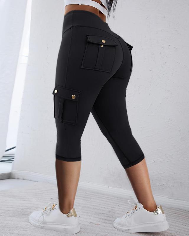 Chicme Pocket Design Butt Lifting Active Pants