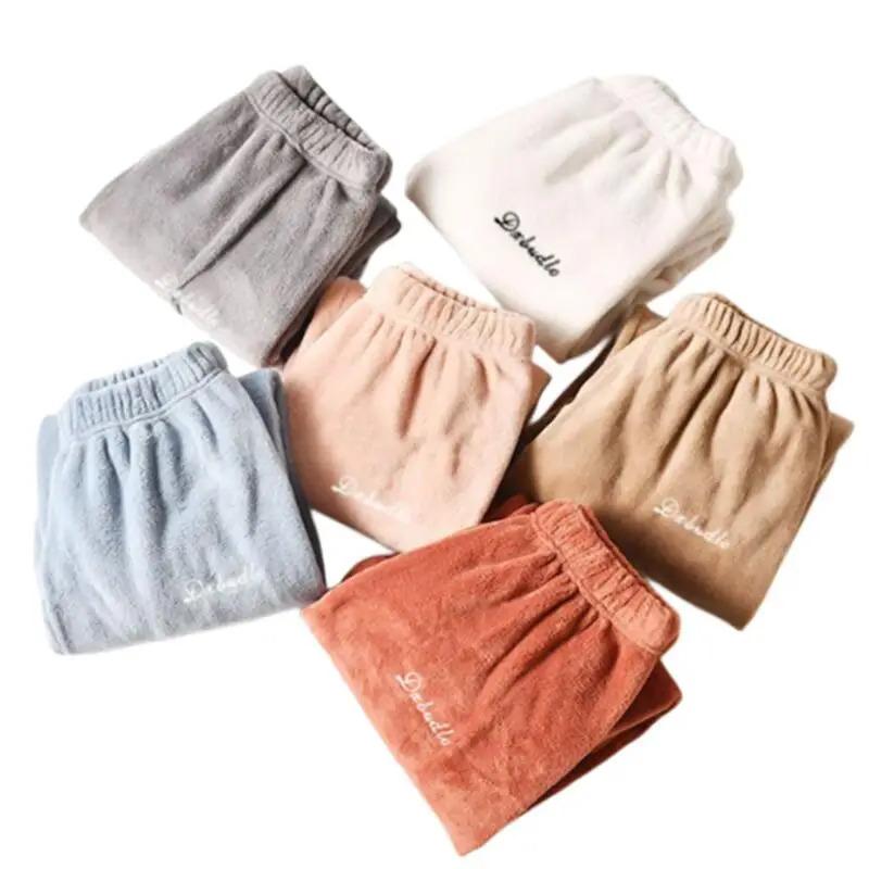 Women Velvet Pajama Set Fleecing Warm Loose Top And Elastic Waist Pants Home Casual Warm Woolen Suit Women Autumn Winter Womenswear Comfort