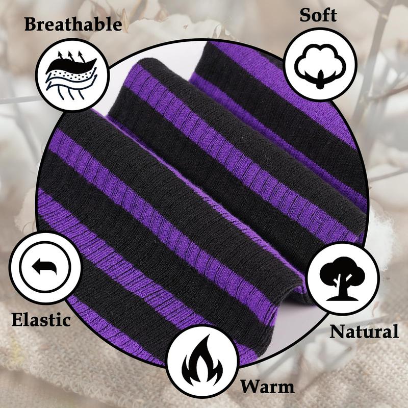 Moon Wood Plus Size Thigh High Socks for Women Knit Cotton Extra Long Halloween Over the Knee High Socks Leg Warmers sisterhood of thigh highs big shirt