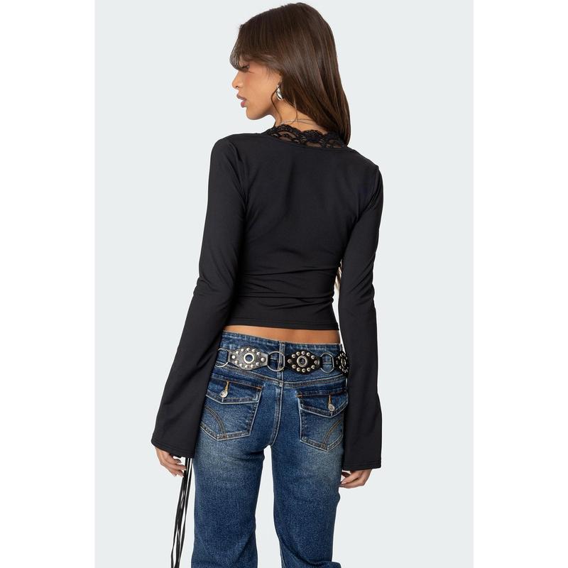 Tina Lacey Plunge Neck Top