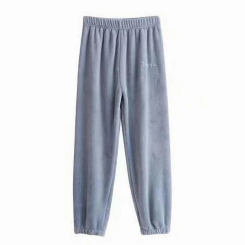Women Velvet Pajama Set Fleecing Warm Loose Top And Elastic Waist Pants Home Casual Warm Woolen Suit Women Autumn Winter Womenswear Comfort