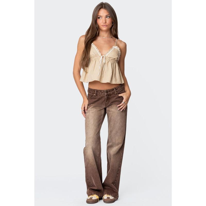 Alysse Low Rise Washed Jeans