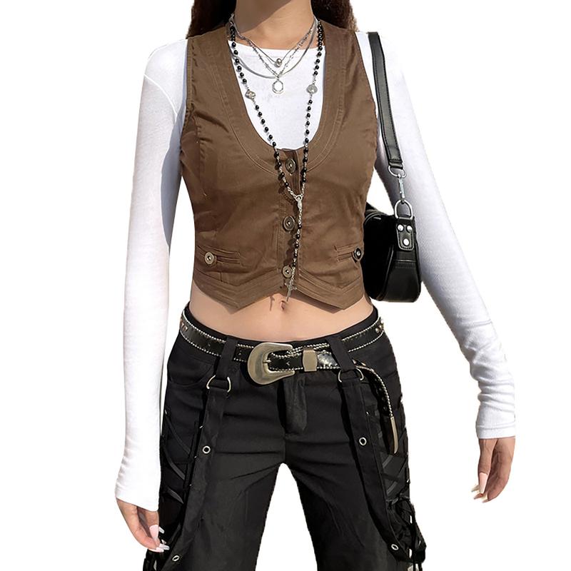Women's Dressy Waistcoat Racerback Vest Autumn Tuxedo Suit Waistcoat Vintage Steampunk Jacquard Jacket Punk Style Corsetier