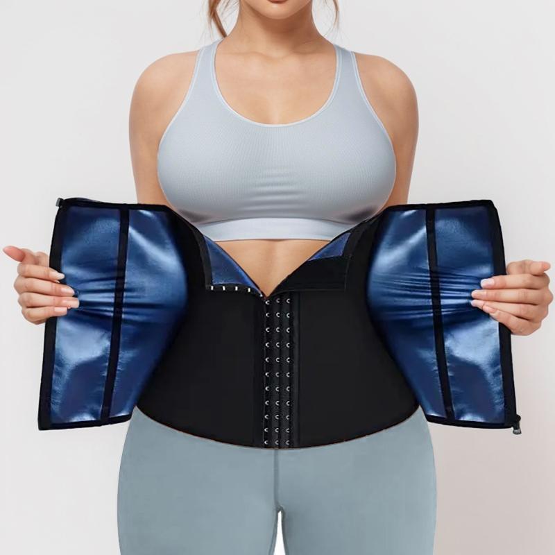Women's Solid Zipper Waist Trainer, Comfort Cozy Tummy Control Hook Closure Fajas Colombianas Shaper, Fall Tummy Flattering Outfits, Women Fall Clothes, 2000s Outfits