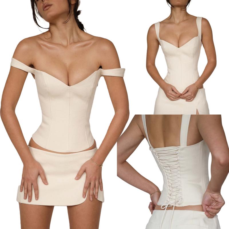 Women Sexy Cap Sleeve Tank Crop Top Low Cut Sweetheart Neck Slim Fit Fairycore Grunge Sexy Top Chic Streetwear