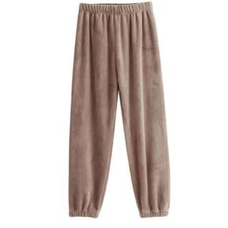 Women Velvet Pajama Set Fleecing Warm Loose Top And Elastic Waist Pants Home Casual Warm Woolen Suit Women Autumn Winter Womenswear Comfort