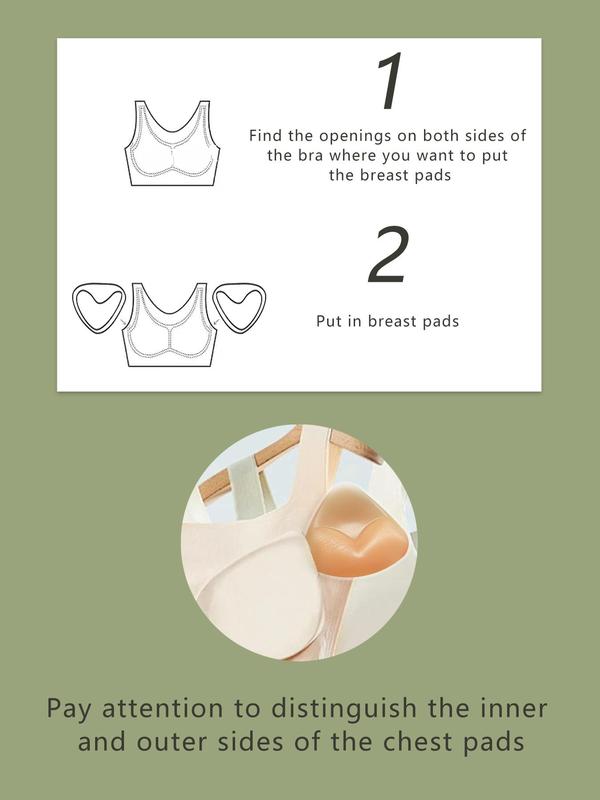 Women's Solid Color Triangle Shape Silicone Bra Insert, Soft Breathable Comfortable Breast Pad for Daily Wear, Lingerie Accessories for Women