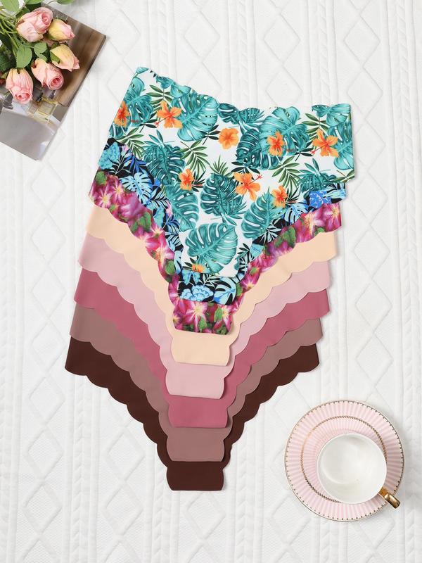 Women's All Over Skull Print Scallop Trim Girls Knickers, Fall Wear, Soft Comfy Breathable Seamless Panty for Daily Wear, Women's Underwear for Fall, Underwear for Women, Fall Womenswear