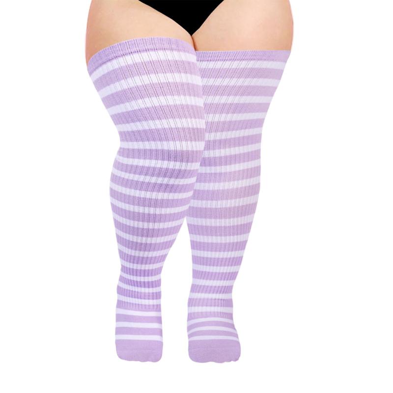 Moon Wood Plus Size Thigh High Socks for Women Knit Cotton Extra Long Halloween Over the Knee High Socks Leg Warmers sisterhood of thigh highs big shirt