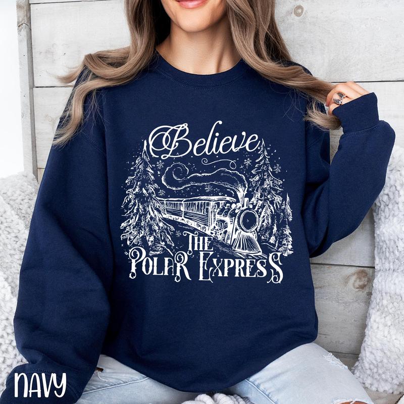 Believe P0lar Ex.press Christmas Tshirt Sweatshirt Hoodie, North Pole Magic Christmas Shirt, Gift for Xmas