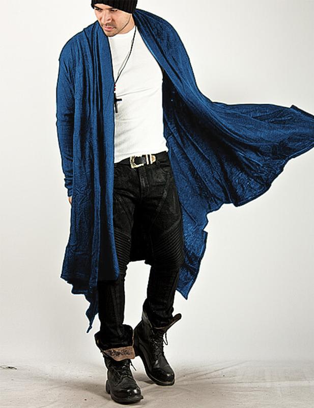 COOFANDY Personalized and Fashionable Long Hooded cardigan with ruffle edge shawl collar, lightweight draped cape jacket with pockets