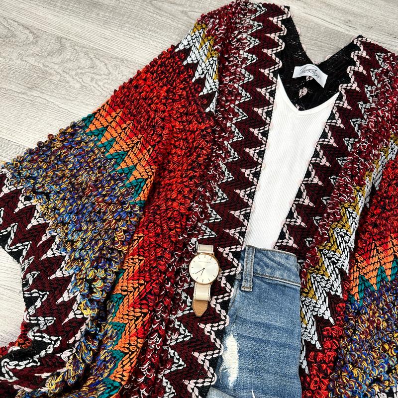 Dalila Colorful Ruana  Cardigan