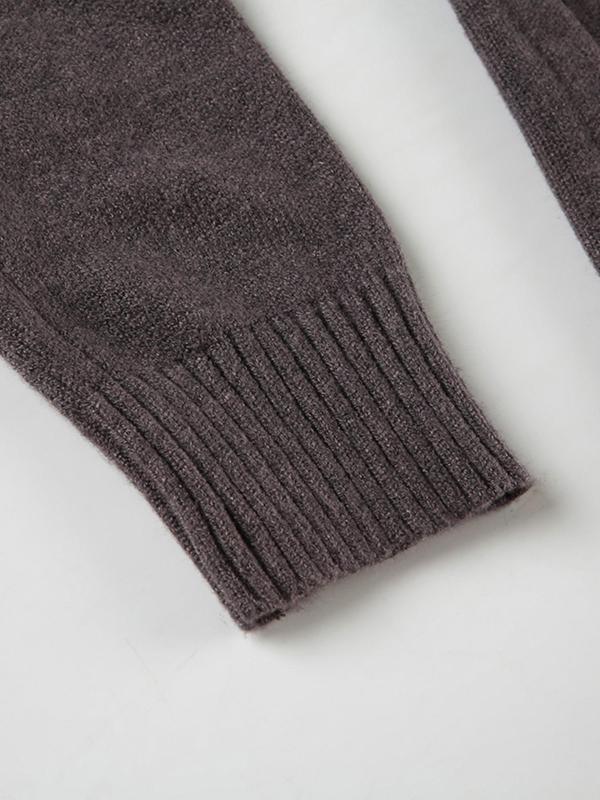 Women's Contrast Faux Fur Hooded Sweater Cardigan, Casual Long Sleeve Zip Up Jumper Cardigan for Fall & Winter, Fashion Ladies' Knit Clothing for Daily Wear