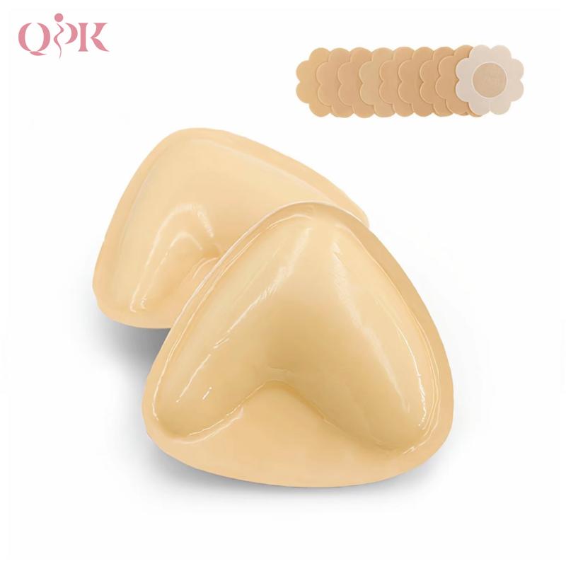 QPK Sticky Inserts -BLACK FRIDAY! Instant Boost Duoble Sided Adhesive Bra Cup，Womenswear Accessories,With 10 pairs of nipple pads push up pads Underwear Lady Comfort waterproof bra