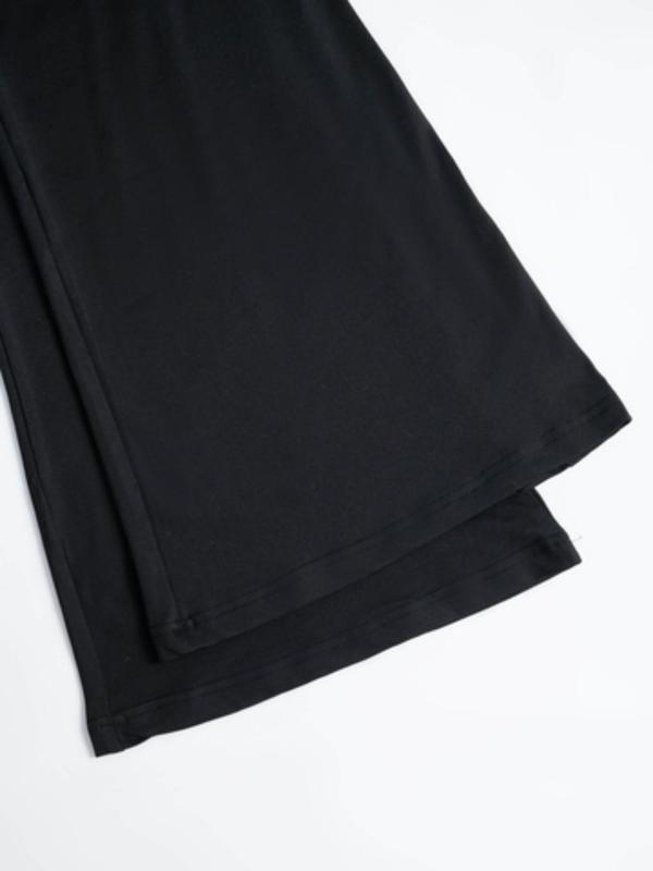 Women's Solid Bell Bottom Leggings, Casual Comfy High Waist Flare Leggings for Daily Wear, Ladies Bottoms for All Seasons