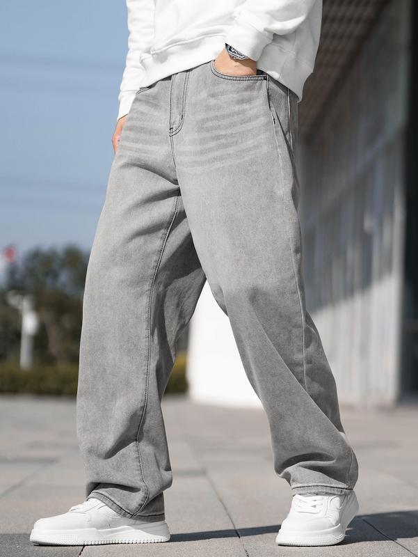 High Waist Winter Fashion Loose Jeans Baggy Straight Leg Denim Pants Trousers