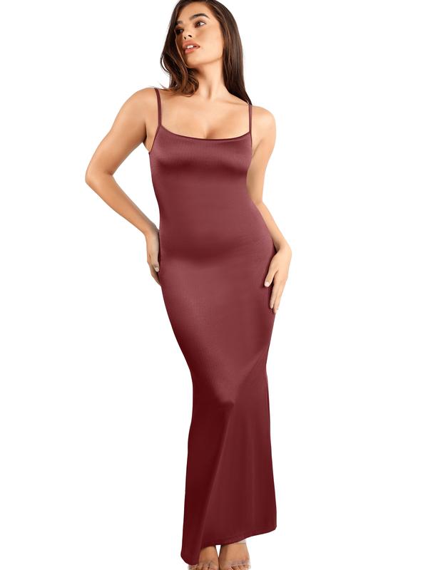 Popilush The Shapewear Dress Slip Shine Maxi Dresses Casual Womenswear Clothing Party