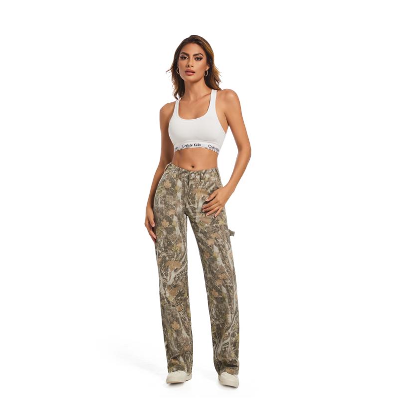 PinkyMoor Overalls Camouflage Pants Wide Leg Pants Jeans Sweatpants Streetwear Womenswear cameo  jeans