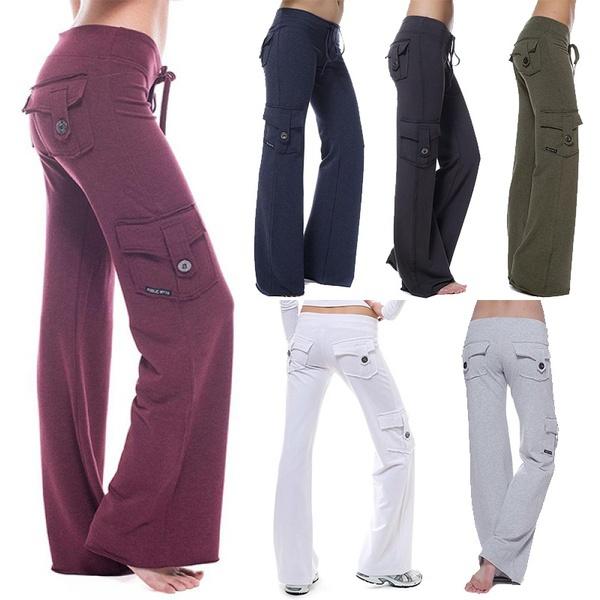 Women's Wide Leg Pants with Pockets Loose Casual Trousers Business Casual Pants