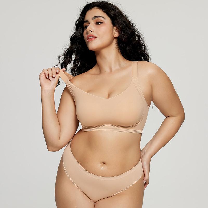 OEAK Women Wirefree Bras for Women Full Coverage No Underwire Everyday Bras Comfortable Wireless Padded Bras