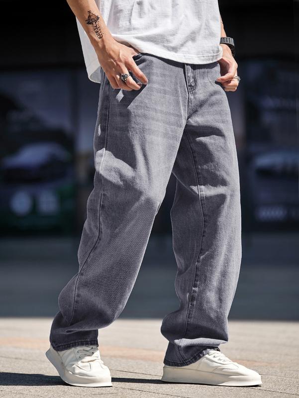 High Waist Winter Fashion Loose Jeans Baggy Straight Leg Denim Pants Trousers