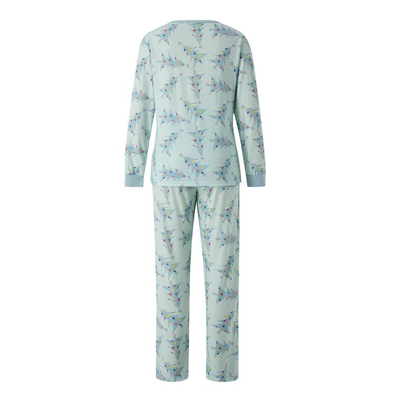 Family Matching Christmas Pajamas, Xmas Tree Print Solid Long-Sleeved Tops Trousers  Jumpsuit Dog Clothes