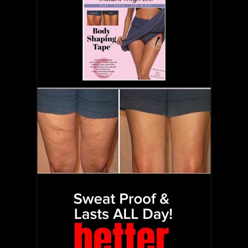 Skinnies Instant Thigh Lift (5 Pair)    Patented Body Shaping Tape- Instantly Lifts Thigh Skin & Smooths all signs of cellulite and saggy, crepe skin away for  appearance of tight, firm legs.  Shapewear Body Tape Body Shape Tape Thigh Lift Tape Womenswear