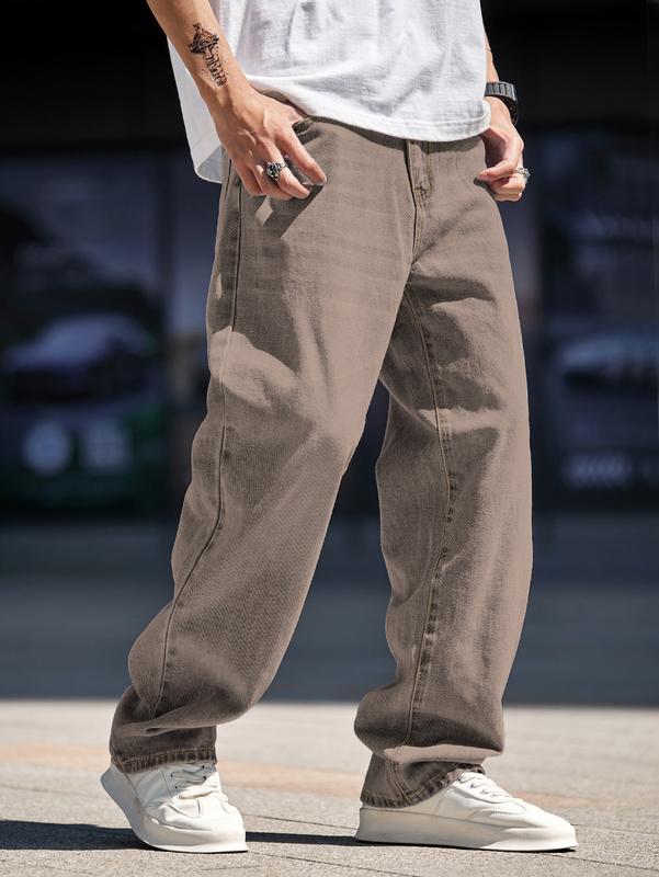 High Waist Winter Fashion Loose Jeans Baggy Straight Leg Denim Pants Trousers