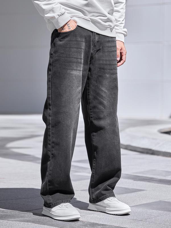 High Waist Winter Fashion Loose Jeans Baggy Straight Leg Denim Pants Trousers