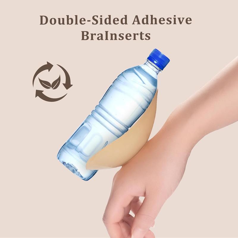 Instant Boost Sticky Inserts - Reusable Adhesive Bra Pads with Padding, Push Up Sticky Bra Cup Seamless Covers for Dresses Bikinis