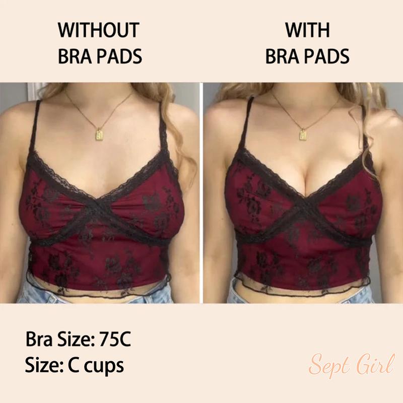 Instant Boost Sticky Inserts - Reusable Adhesive Bra Pads with Padding, Push Up Sticky Bra Cup Seamless Covers for Dresses Bikinis