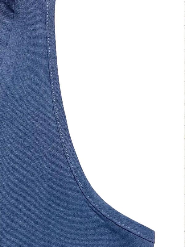 Women's Plain Wrap V Neck Sleeveless Blouse, Casual Solid Top for Summer, Ladies Clothes for Daily Wear