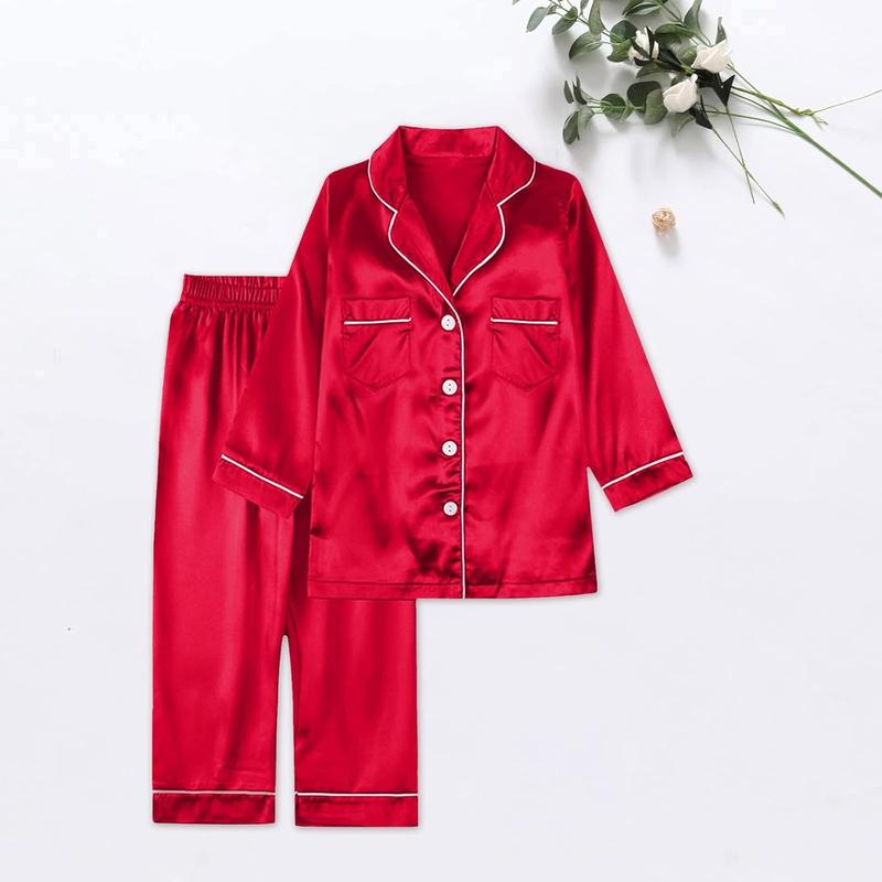 Silk Stain Family Pajamas Matching Sets 2025 Button Down Shirt and Pants Silky Xmas Pjs Pictures