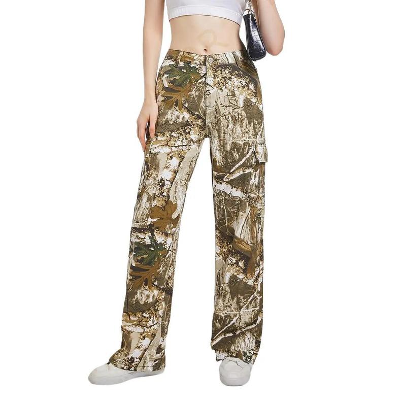 PinkyMoor Overalls Camouflage Pants Wide Leg Pants Jeans Sweatpants Streetwear Womenswear cameo  jeans