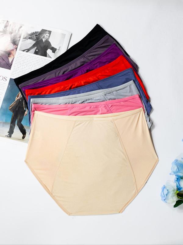 Women's Solid Color Period Panty, Breathable Comfortable High Absorbing Period Underwear for Daily Wear, Women's Underwear for All Seasons