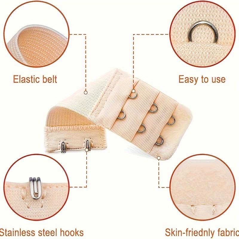 4pcs Bra Strap Extenders, Comfortable & Adjustable, 3 Hooks