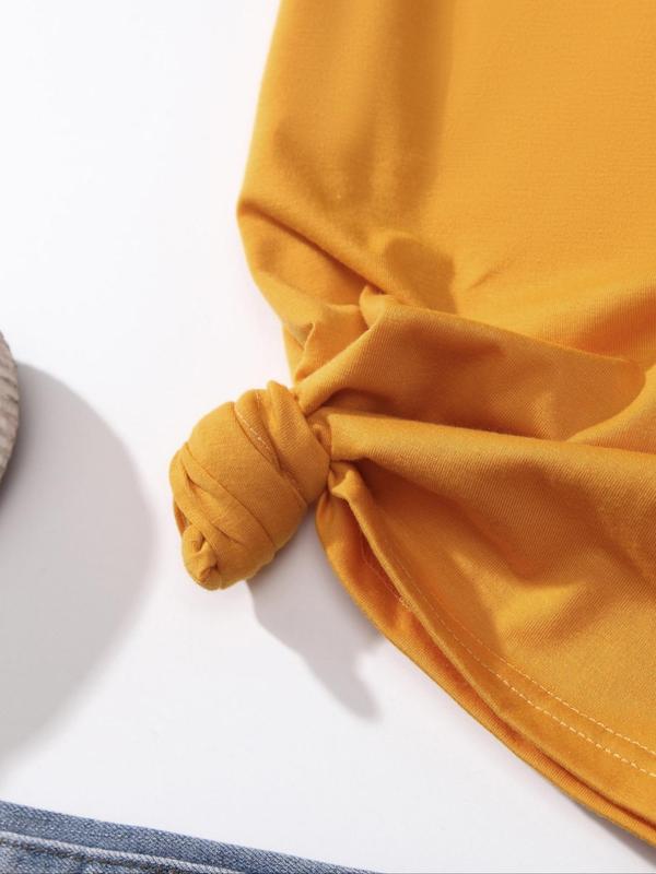 Women's Solid Round Neck Tee, Basic Short Sleeve T-shirt for Summer, T Shirts for Women, Casual Women's Top for Daily Wear