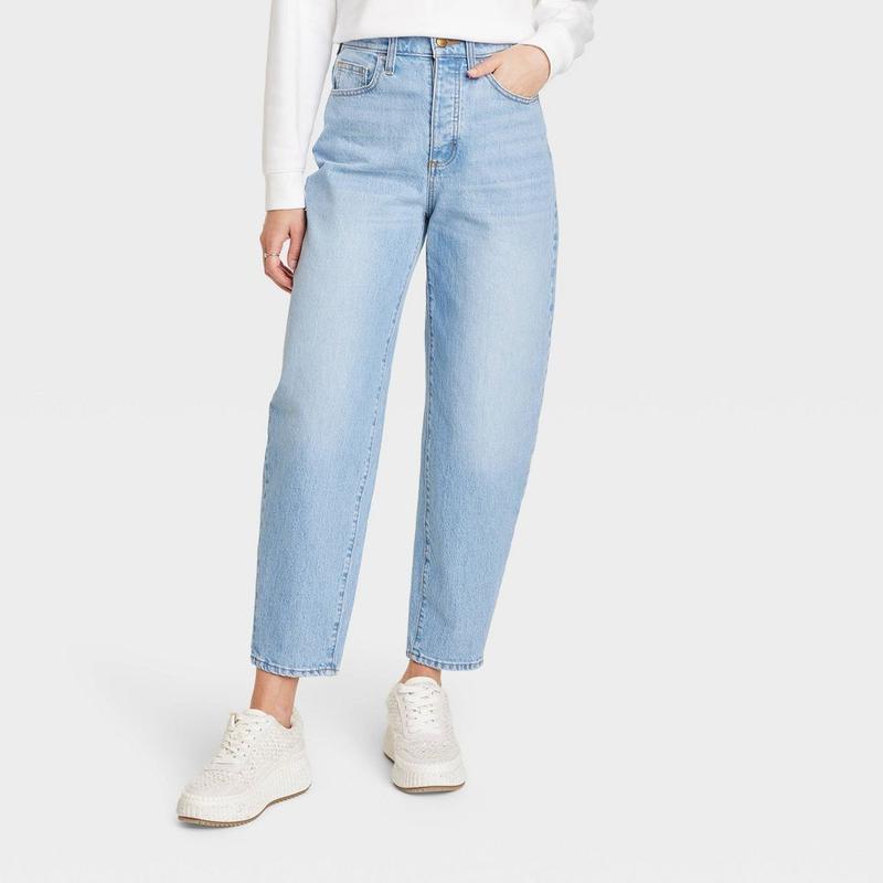 Universal Thread Women's Super-High-Rise Tapered Balloon Jeans Relaxed Stretchy