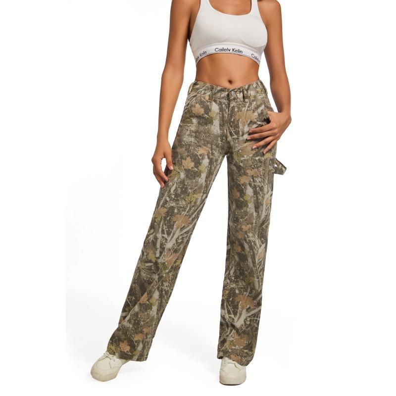 PinkyMoor Overalls Camouflage Pants Wide Leg Pants Jeans Sweatpants Streetwear Womenswear cameo  jeans