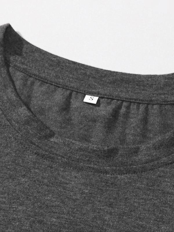 Women's Solid Round Neck Tee, Basic Short Sleeve T-shirt for Summer, T Shirts for Women, Casual Women's Top for Daily Wear