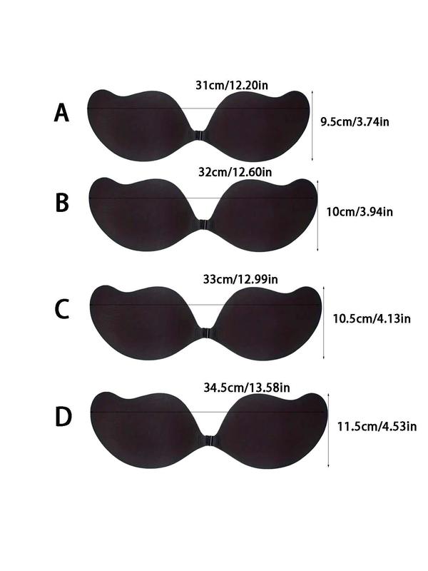 Women's Basic Solid Nipple Cover Bra, Invisible Push Up Bra, Soft Comfy Breathable Lingerie Accessories For Women