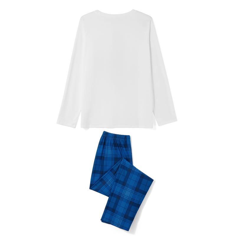 Women Family Matching Christmas Pajamas, Christmas Tree&Letter Print Long-Sleeved Tops + Plaid Trousers Sleepwear Outfits Womenswear Clothing