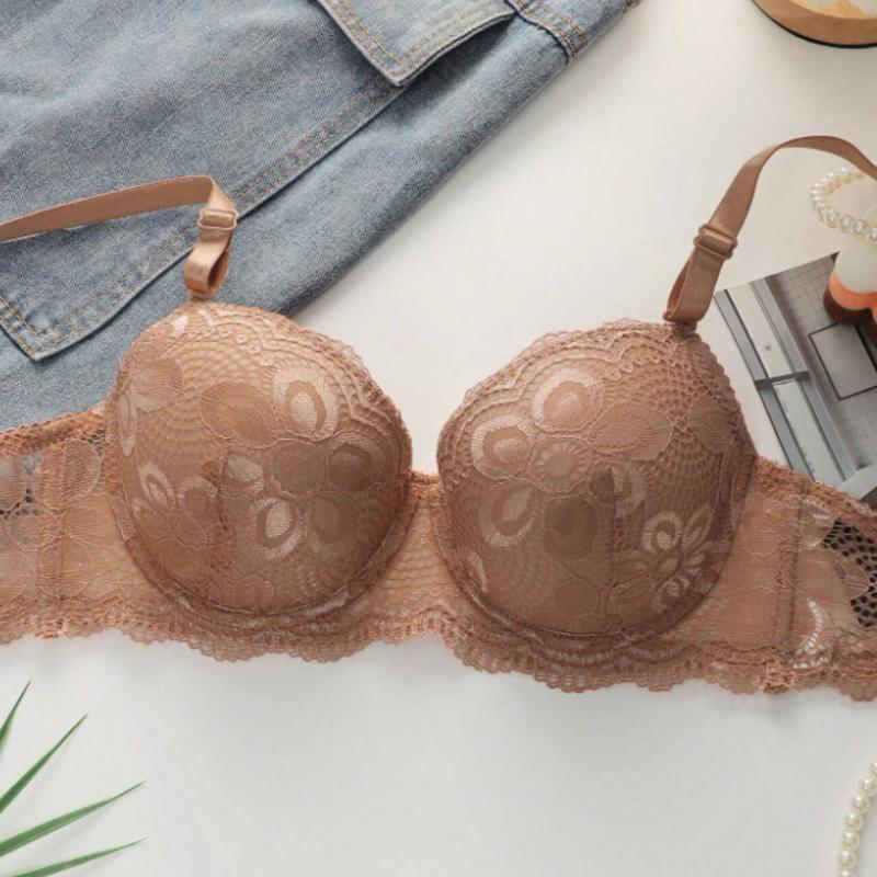 Floral Lace Underwire Bra & Panty Lingerie Set