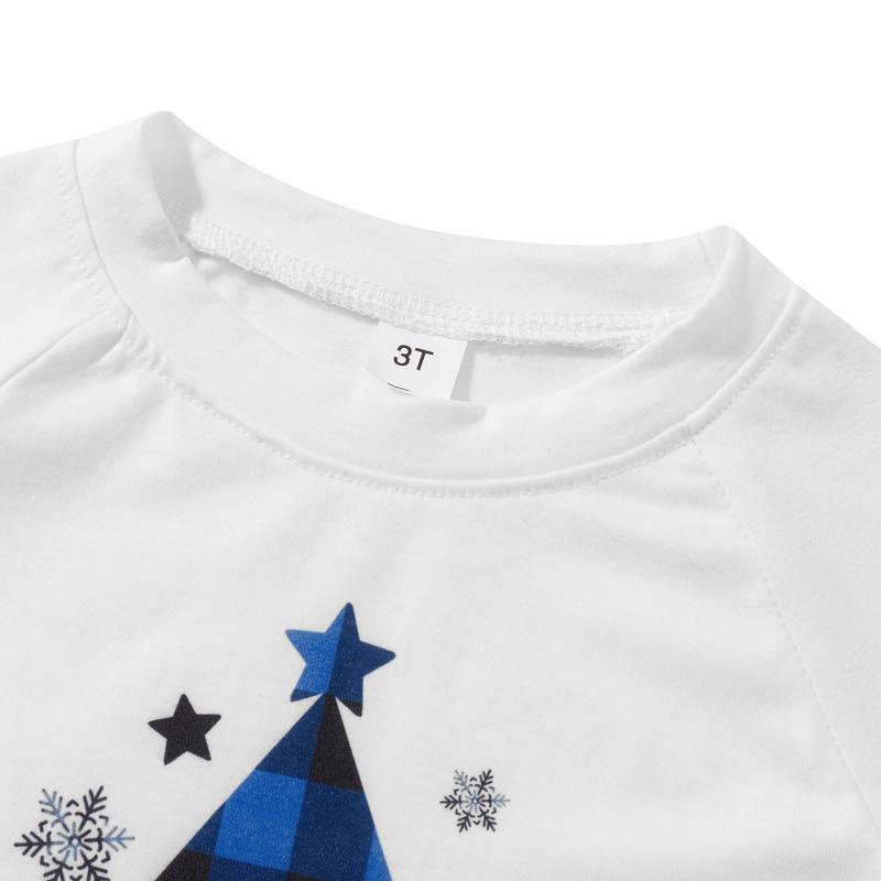 Women Family Matching Christmas Pajamas, Christmas Tree&Letter Print Long-Sleeved Tops + Plaid Trousers Sleepwear Outfits Womenswear Clothing