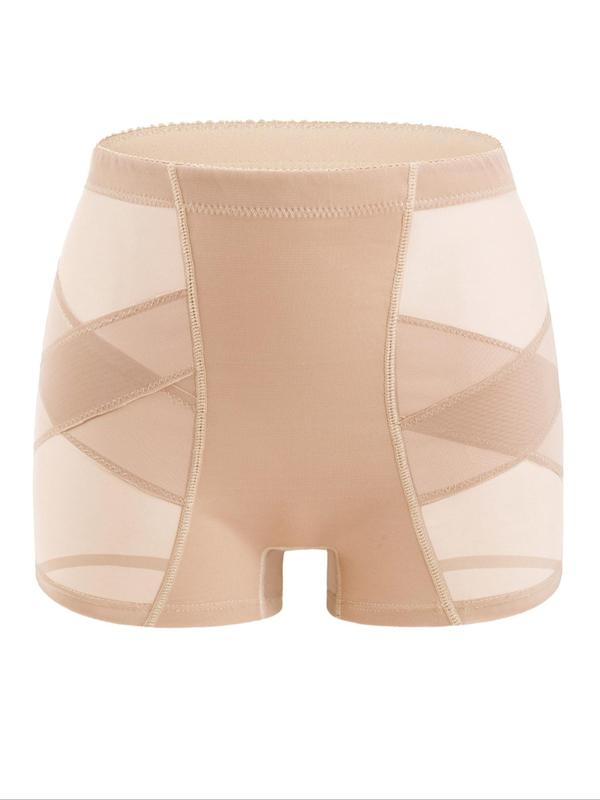 Women's Padded Contrast Mesh Sheer Shapewear Knicker, High Stretch Tummy Control Butt Lifter Shaper, Ladies Shapewear Bottoms