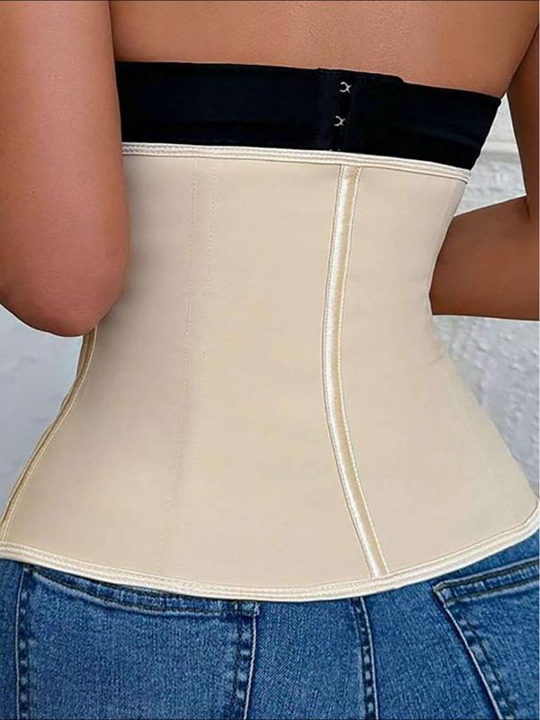 Women's Solid Color Zipper Adjustable Hook Waist Trainer, Breathable Comfortable Tummy Control Waist Cincher, Waist Slimmer Shaper for Women