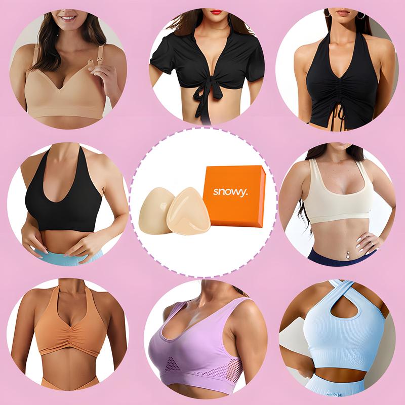 Snowy Sticky Cup Inserts - Instant Boost Double Sided Adhesive Bra Cup for Women,Fitted Fitted Underwear Lady Comfort Clothing Accessories Womenswear brand covers push up swim inserts bikini insert seamless sticky