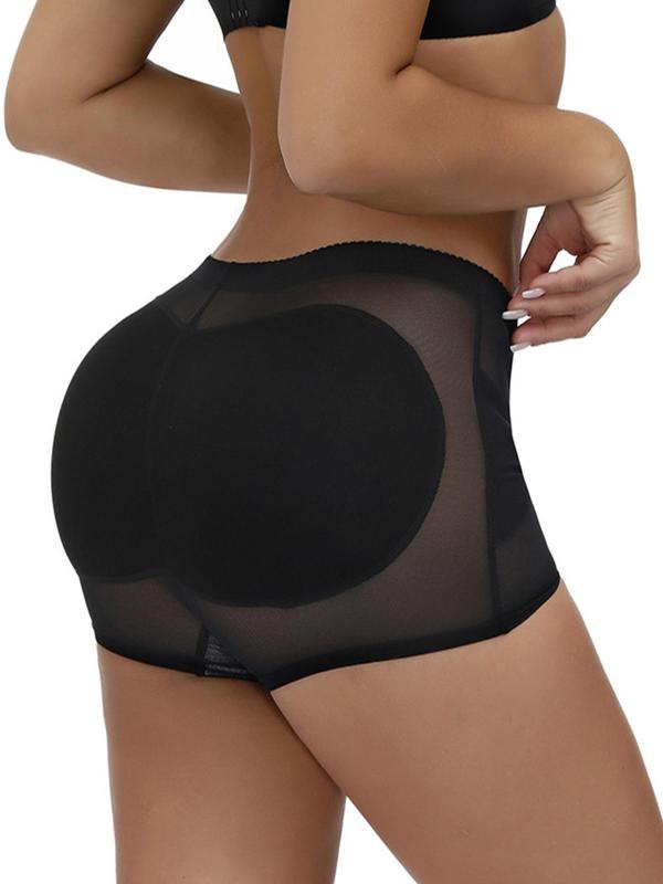 Women's Padded Contrast Mesh Sheer Shapewear Knicker, High Stretch Tummy Control Butt Lifter Shaper, Ladies Shapewear Bottoms