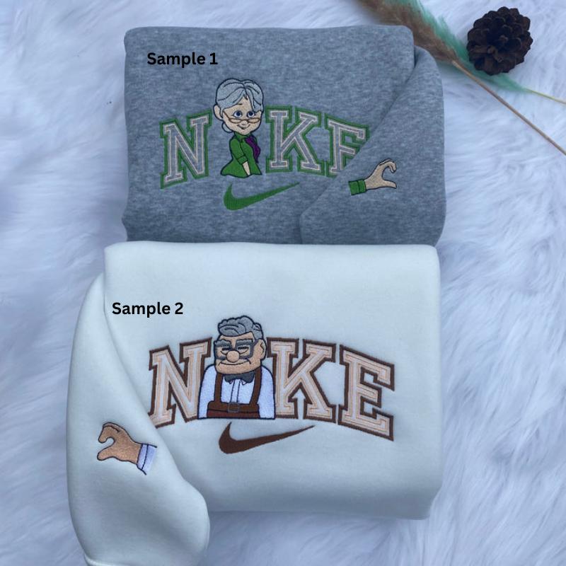 Couple Embroidery Sweatshirt, Cartoon Embroidery Sweatshirt, Couple Matching Embroidery Sweatshirt, Unisex Crewneck Sweatshirt, Trendy